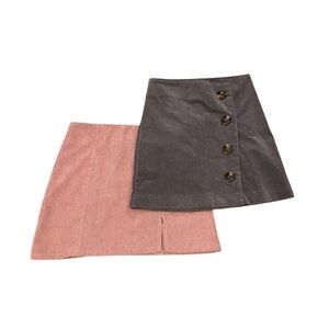 Altar'd State Pink and Gray Mini Skirt Set